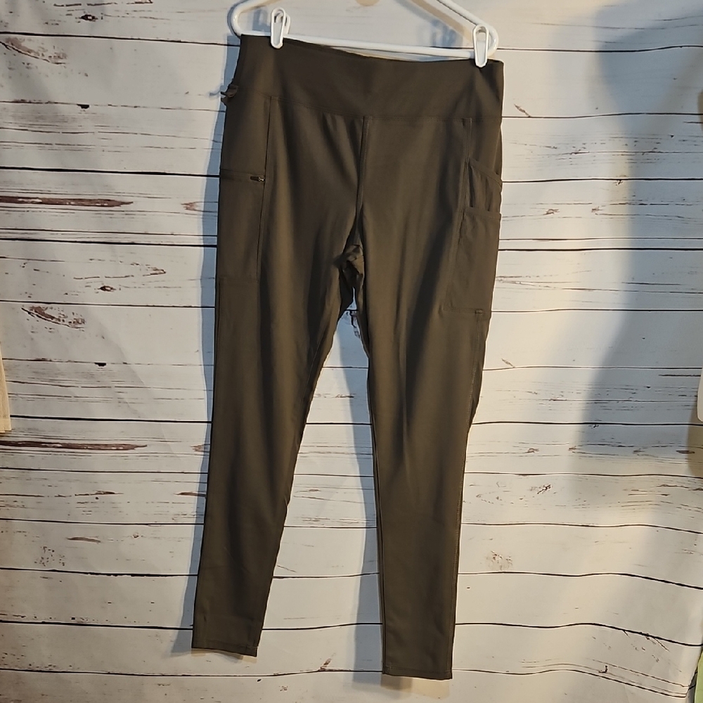 Carthart  Green  Pants with Pockets High Waist Comfort Stretch Size Large‎